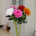 AF10004 Hot Sale Single Silk Artificial Flowers Bulk Wedding Arrangement Centerpiece Decorative Long Stem Red Roses