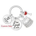 Stainless Steel Custom Birthday Years Date Key Chain with Personalized Heart Date Birthday Wedding Anniversary Gift Key Rings