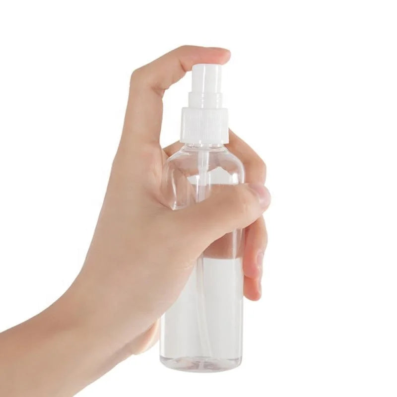 For Transparent 30ml 50ml 100ml Plastic Mist Spray Bottle with Screw Cap and Screen Printing