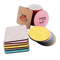 Luxury Custom Logo Coasters Colorful PU Leather with Sublimation DIY Print Silicone Material for Cars and Tea Blank Coasters