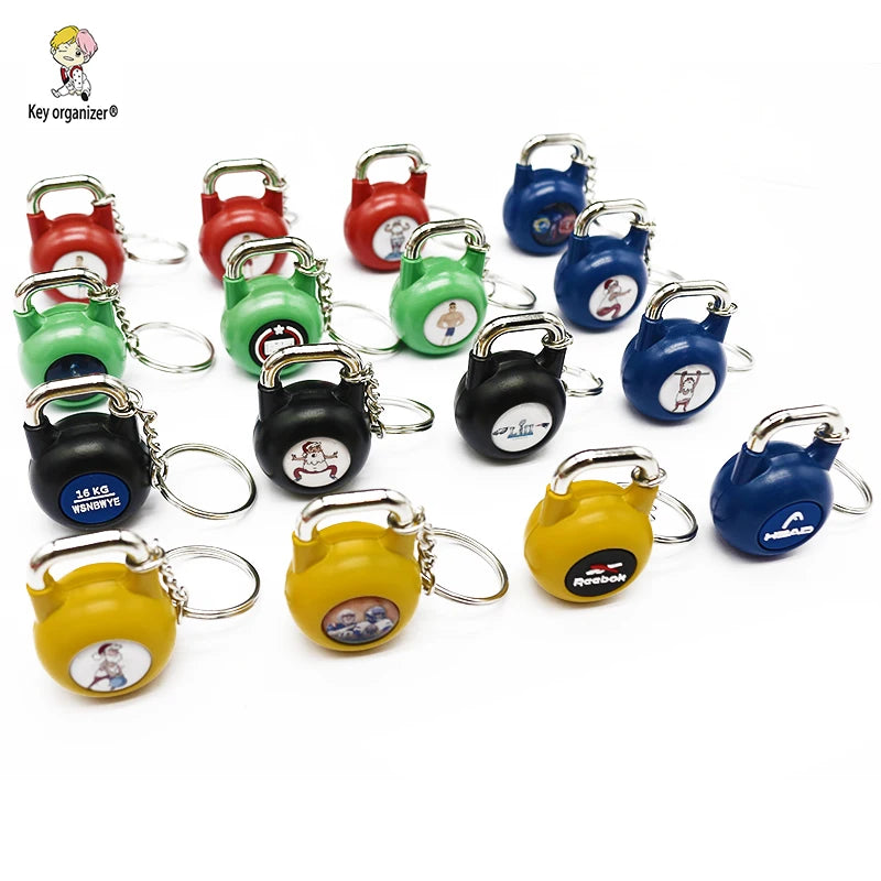 3d Shape Customized Kettlebell Crossfit Fitness Gym Metal Keychain Custom 3d Metal Key Ring