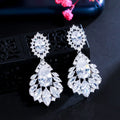 Elegant Chandelier AAAAA Cubic Zirconia Long Big Crystal Bridal Dangle Drop Earring for Wedding Engagement Jewelry