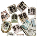 10 Pieces of Vintage Collage Cards Window Story Series Hundreds of Handbook Landscape Decoration Collage