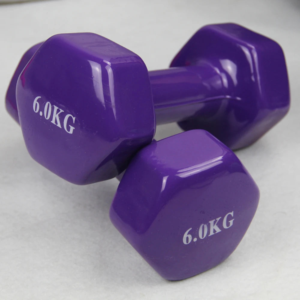 Sport Vinyl Hex Weight Lifting Equipment Women Workout Non Slip Custom Logo Vinyl Coated Dumbbell