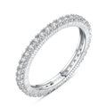 Daidan Bling Rings Women Engagement Ring 925 Sterling Silver Fashion Zircon Pave Eternity Stacking Rings