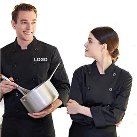 New Chef Uniform Chef Clothes Bakery Restaurant Kitchen Work Wear Long Sleeve Waitress Jackets Catering Unisex Chef Uniforms