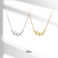 HOVANCI Non Tarnish Stainless Steel Jewelry Necklace Set Lucky Gold Leaf Geometric Shape Necklace for Women for Party