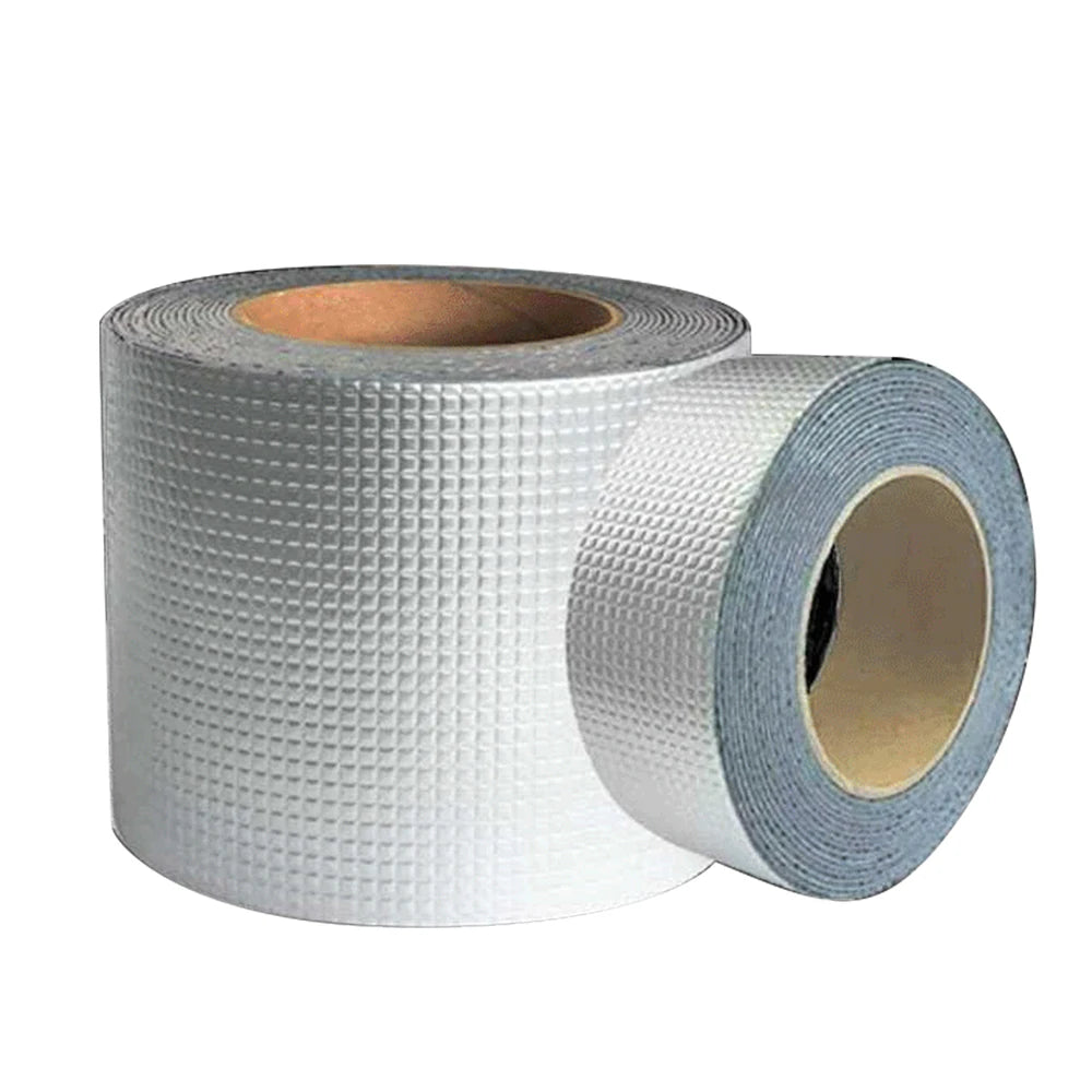 Super Aluminum Butyl 4in Wide 16.4ft Long Waterproof Repair Tape Single Sided Rubber Adhesive for Pipe and Metal