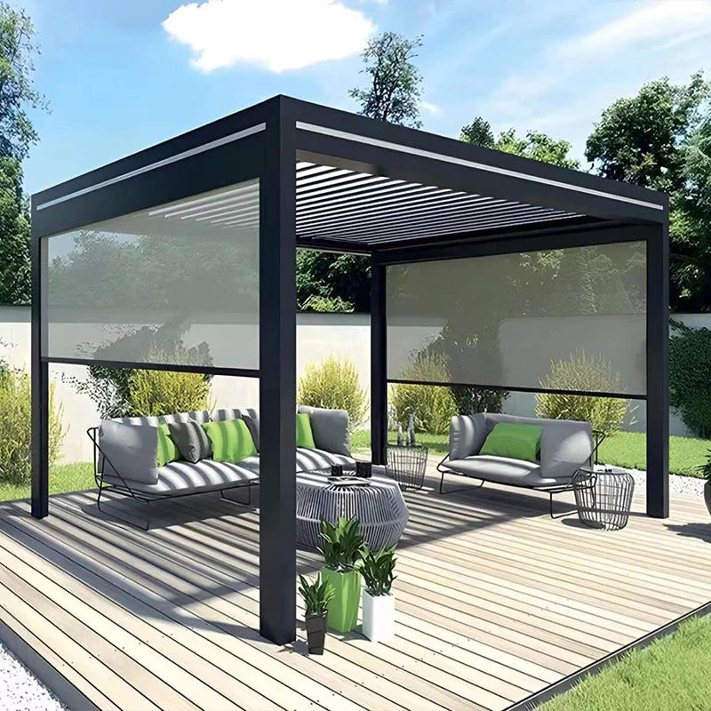 Outdoor Roller Shade Pergola Screen Blind Patio Zip Track Blinds Zip Screen Outdoor Patio Blinds
