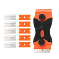 DCHOA Double Head Cleaning Scraper Glass Glue Angle Scraper for Car Window Film Razor Blade Scraper