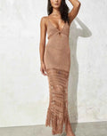 2026 Custom Tassel Cut Out Backless Crochet Summer See Through Elegant Bathing Suit Bikini Swimsuit Beachwear Dress for Women