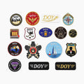 Gold Silver Metallic Thread Embroidered Badges Designer Custom Logo Embroidery Patches for Clothing