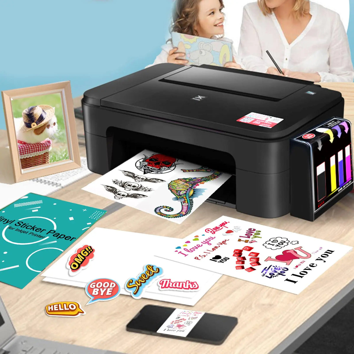 Wholesale Price Printable Full Color A4 Blank Self Adhesive Glossy / Matte / Clear Film Sheet Vinyl Sticker Label Paper