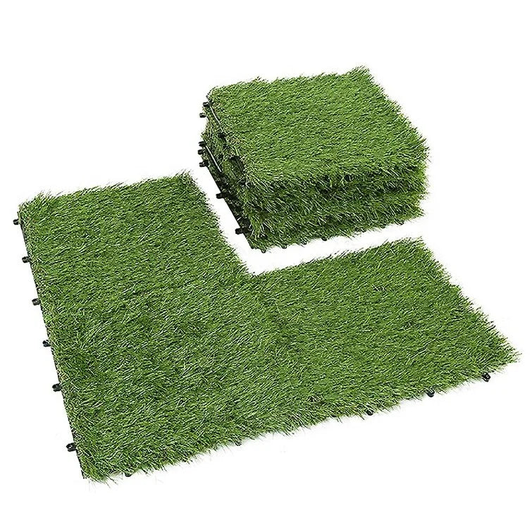 Artificial Grass Turf Tiles 30cmx30cm Synthetic Grass Tiles for Indoor Outdoor Flooring