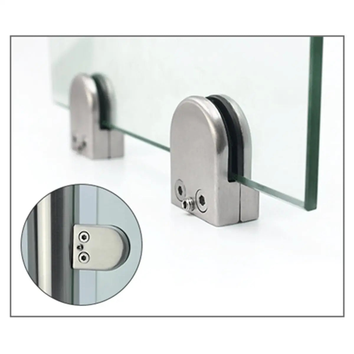 304/316 Stainless Steel Clamp for 8/10mm Tempered Glass Balustrade Handrail Pillar Clamp Fitting Glass Stair Railing Clamp