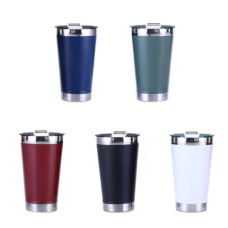 Creative Green 16 Onz Vacuum Gradient Cooling 304 Stainless Steel Pint Double Insulated Mug Tumblers Cups to Beer