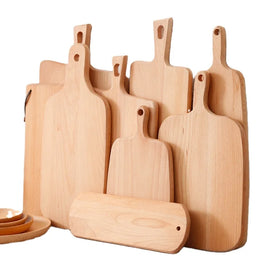 Wholesale Kitchen Wooden Cheese Serving Charcuterie Board Beech Wood Cutting Board with Handle