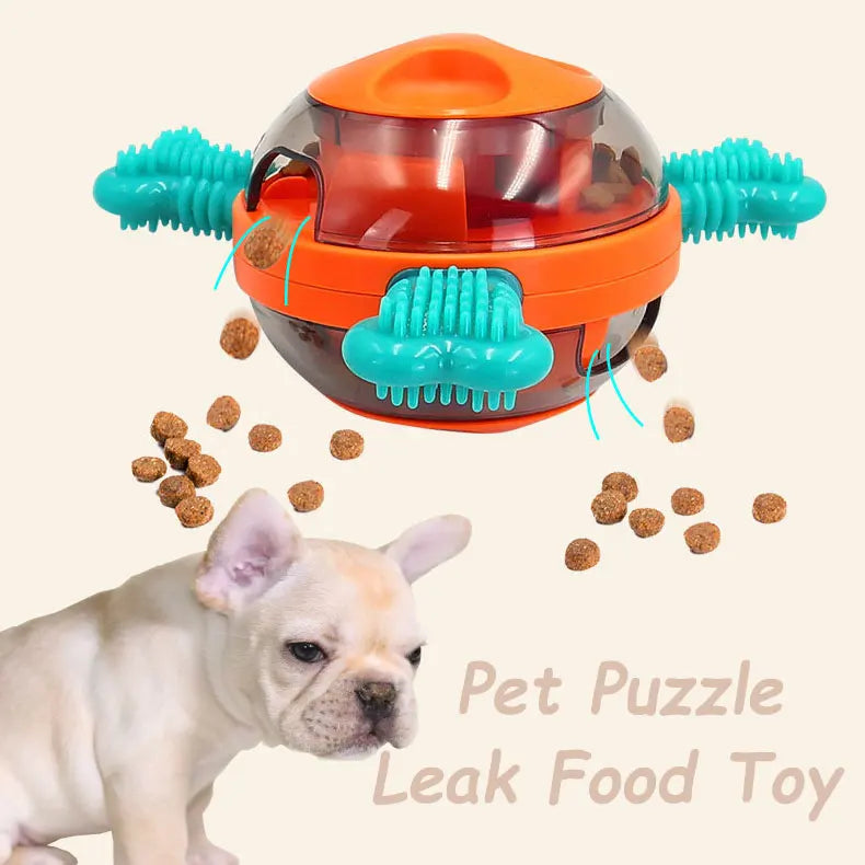 Classic Style Interactive Dog Training Puzzle Toy Eco-Friendly TPR and Plastic Tumbler Leaky Food Toy MOQ 10pcs