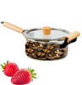 Big Size 3.5L Kitchen Transparent High Borosilicate Heat Resistant Glass Cooking Pot Kitchen Cookware with Wooden Handle