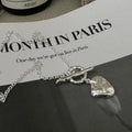 Wholesale Luxury 925 Sterling Silver Geometric Texture OT Pendant Necklace for Women