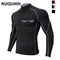 RUIQUWIN Custom Wholesale Fitness Wear Rash Guard Men Breathable Gym Long Sleeve Tight Cycling Running T Shirt