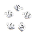 Charms Heart love My Dog 13x10mm Handmade Making FitVintage Tibetan Silver Color PendantsDIY for Bracelet Necklace