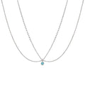 Chris April 316L Stainless Steel PVD Gold Plated Opal Charm Double Layers Necklace Fashion Jewelry