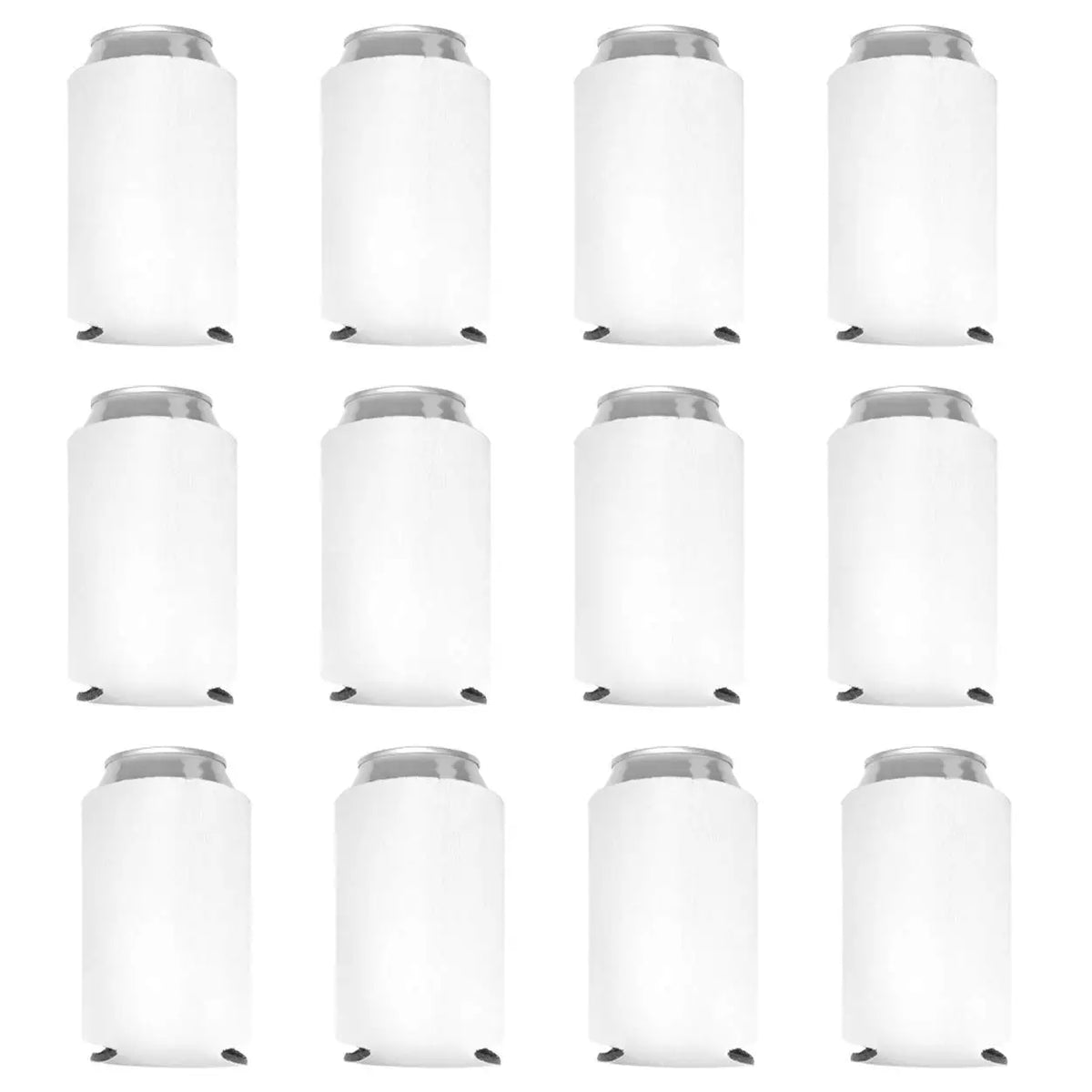 White Blank Collapsible DIY Customizable 12 oz Sublimation Can Cooler