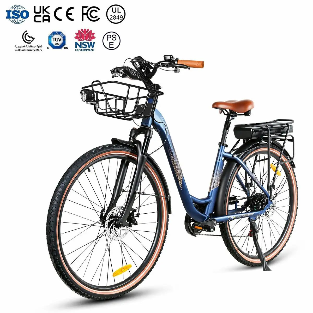 2024 New 28inch City Ebike for Adult 250W500D Road Bike Long Range Ebike Electric Bicycle With Rear Carrier MegaBDM