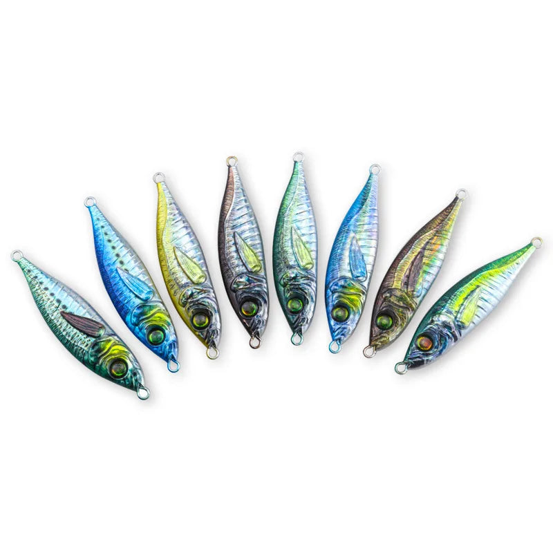 Custom 7g 80g Multiple Sizes 3d Simulation Printing Bass Jig Long Cast Salt Water Lures Metal Fishing Jigs