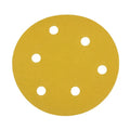 ATPRO 100Pcs 5 Inch 6Hole 125MM Aluminium Oxide 60 to 600 Grits Hook and Loop Gold Sandpaper Sanding Disc for Metal & Automotive