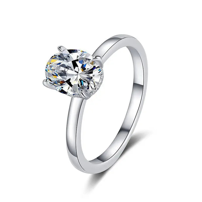 Premium Elegant S925 Sterling Silver Moissanite Proposal Ring Generational Fine Jewelry