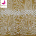 HY2343 White Bridal Sequins Beaded Tulle Lace Net Fabrics for Wedding Dress
