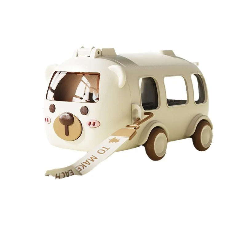 New Cute Children's Bus Cup Portable Straw Kids Water Bottle for Outdoor Activities Bus Cute Water Bottle
