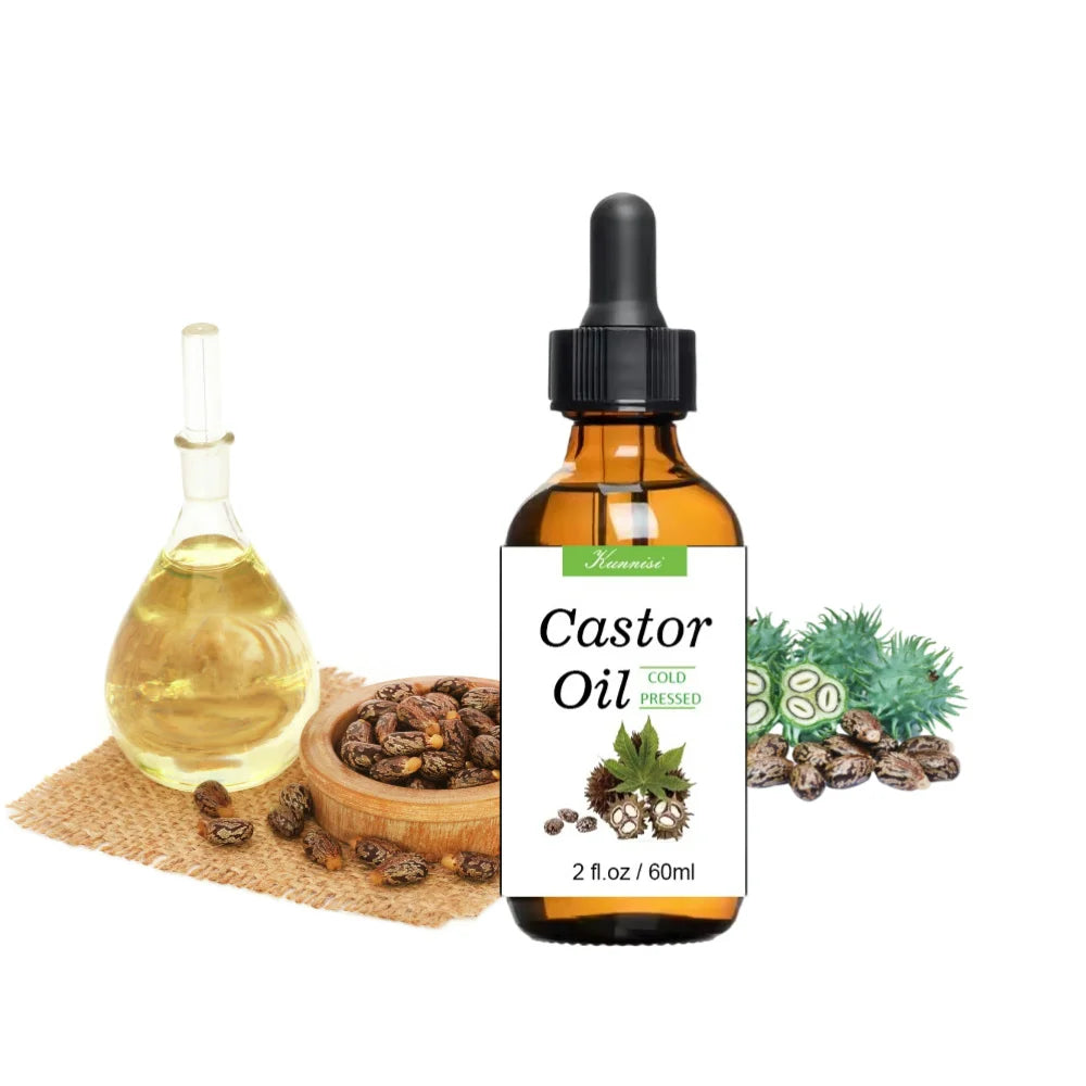 Organic Cold Pressed Castor Oil Natural Plant Extract Nourishing Hair Growth Scalp Moisturizing Care Pure Hair-Repairing