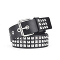 Square Punk Rivet Belt  Metal Pyramid Belt Men's and Women's Punk Hardware Jeans Belt Wholesale