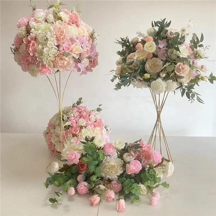 Customized Silk Flower Ball Rose Wedding Table Centerpieces Artificial Flower Ball