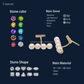 Au585 Solid 14k Yellow Gold 4mm Round Freshwater Pearl Earring and Lab Diamonds  Simple Design Wholesale Woman Fine Jewelry