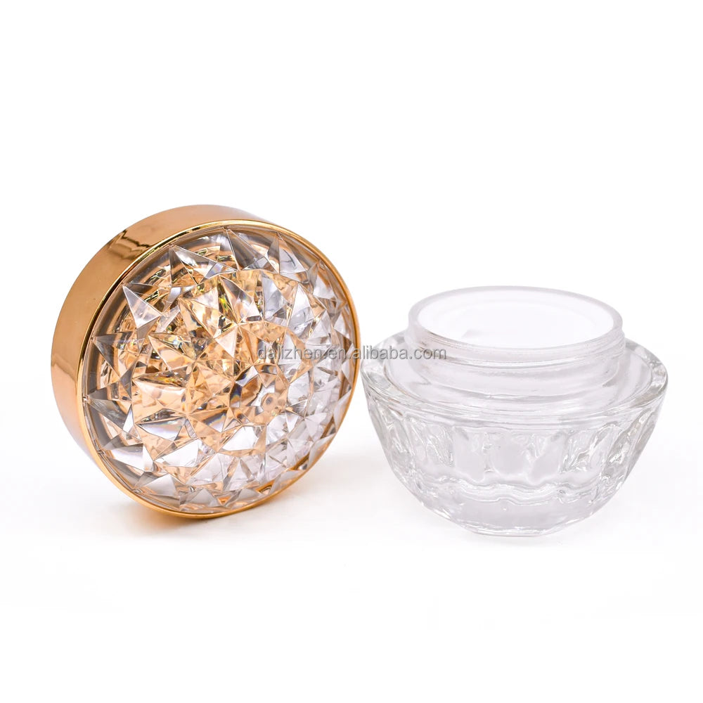 30g 50g High-grade Crystal Glass Cream Jar Luxury Transparent Empty Cream Jar