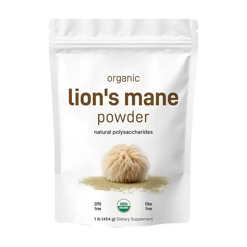 OEM ODM Logo Custom Dietary Supplement Natural Polysaccharides Pure Lion's Mane Powder Drink for Antioxidant & Immunity