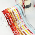 Wholesale Custom Printed Happy Birthday Ribbon Rolls for Party Cake Gift Wrapping