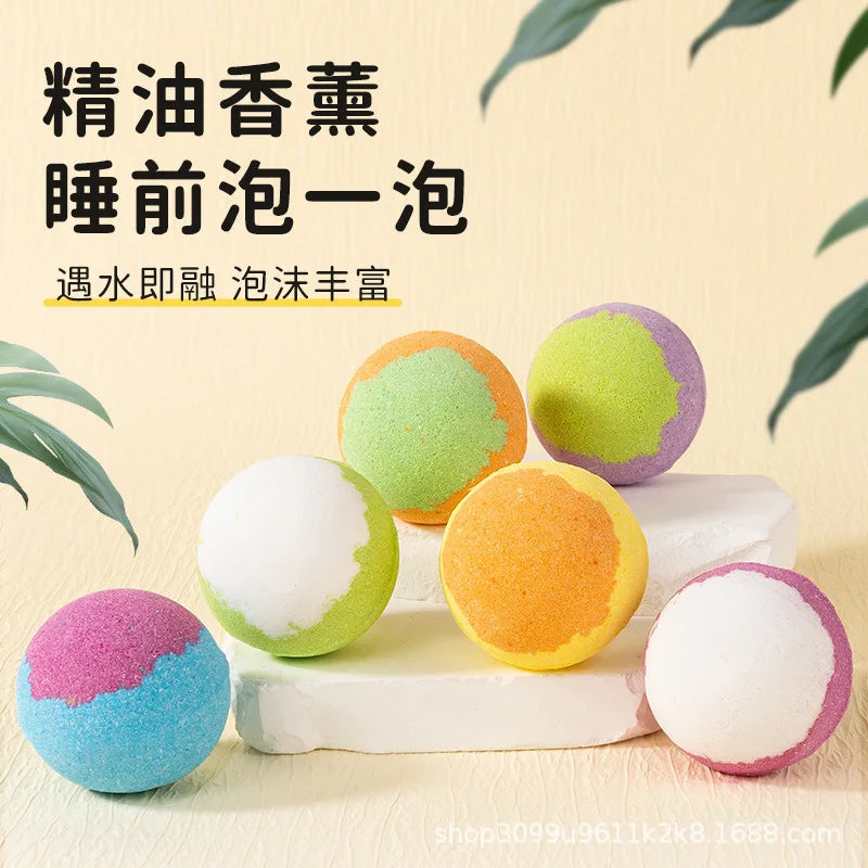 Private Label Bath Bomb Ball 2 Customized Colorful Bathbombs Gift Set Supplies Vegan Flower Bubble Fizzy Organic Bath Bomb