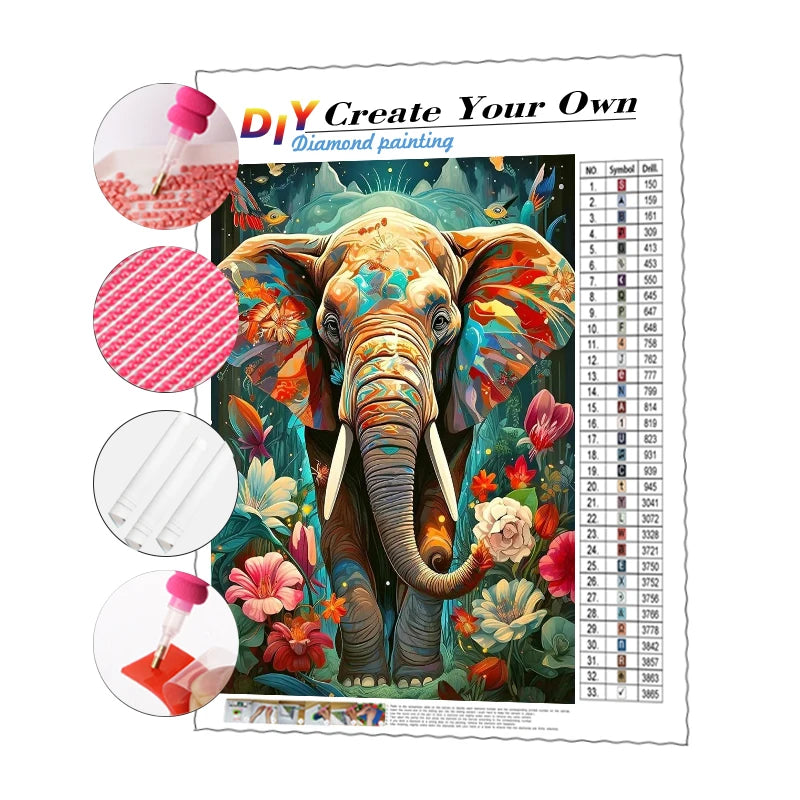 Diamond Painting Natural Wild Animals Elephant 5d Diamond Painting Accessories Diamond Painting Art Kit Home Wall Decoration