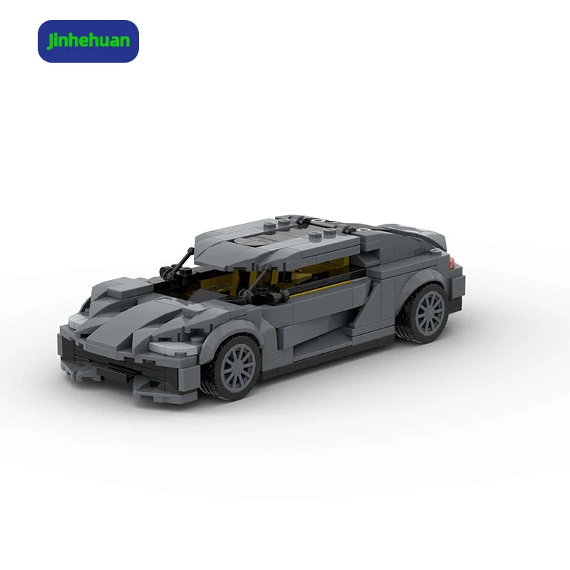 2025 New Diy Kids Block Building Sets Grey Sport Car Moc Bricks Model for Girls Gift Car Building Block Sets