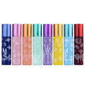 Floral Collection Light-proof Color 10ml Empty Roll on Glass Bottle With Brushed Cap for Massage Essential Oil