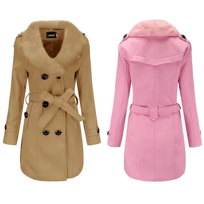 Women's Hooded Long Elegant Cocoon Spandex/Polyester Winter Trench Coat Cotton Lining Plus Size Casual Style Zipper Floral