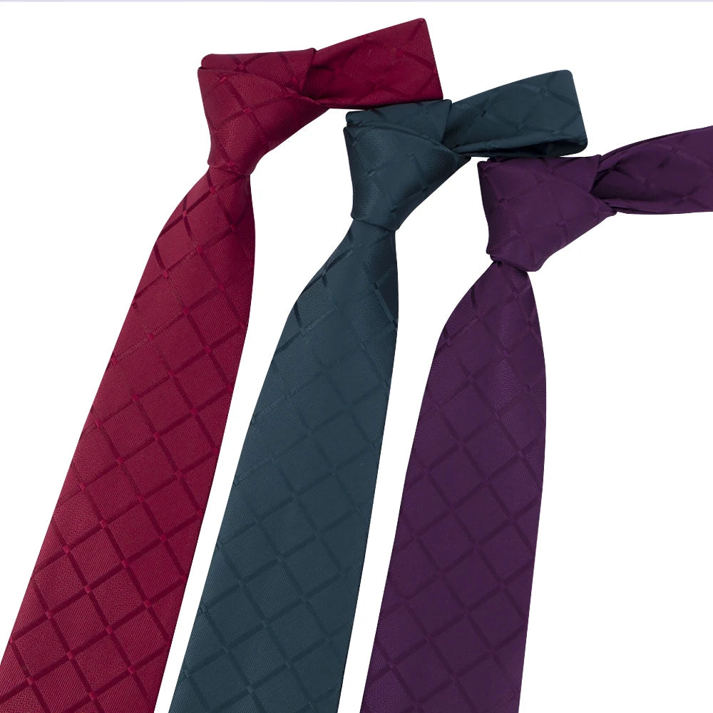 RunLin Wholesale Yarn Dyed Woven Jacquard Luxury Fashion Check Polyester Tie for Men-Handmade Customized Wedding
