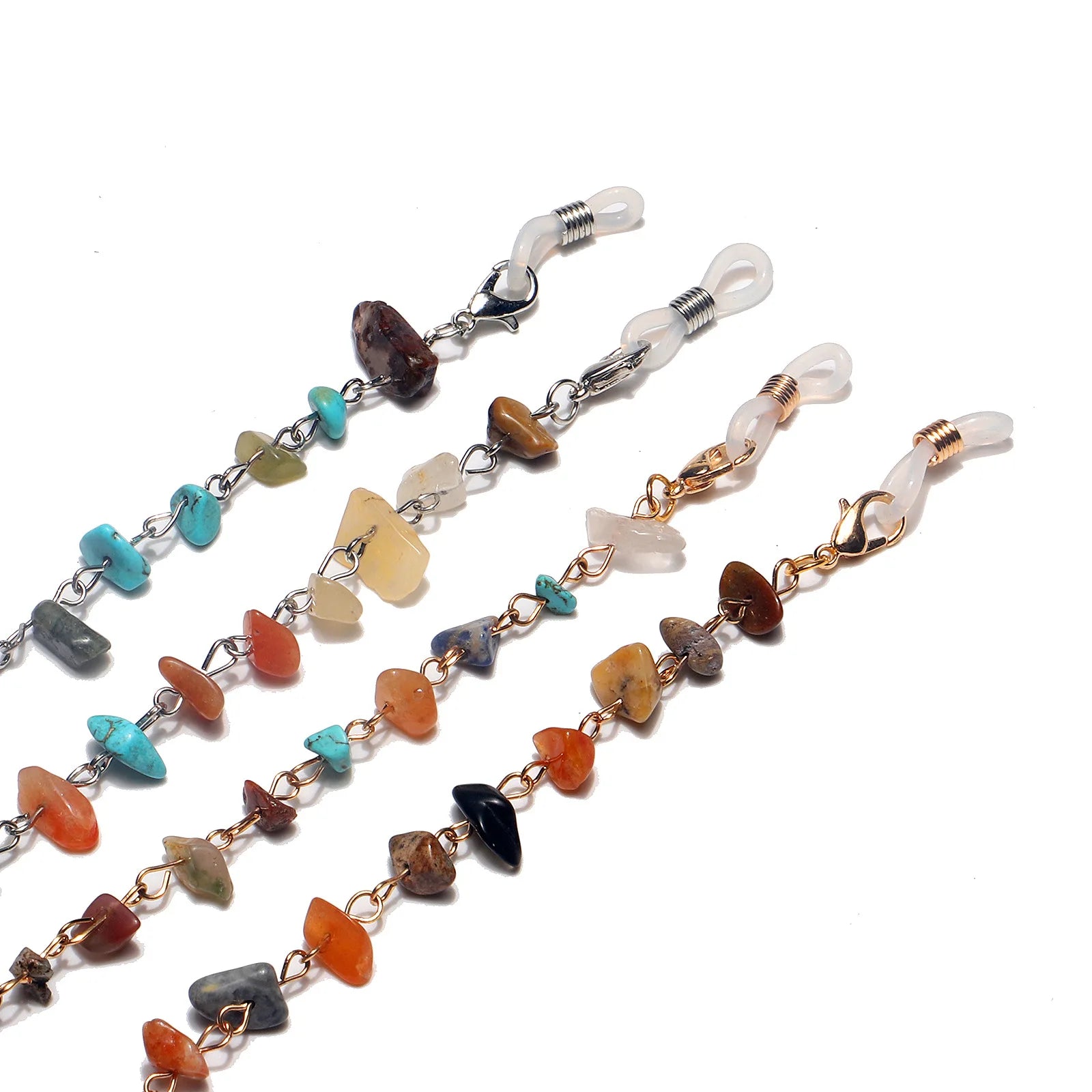 Natural Stone Colorful Beads Sunglasses Spectacles Eyeglass Glasses Facemasks Accessories Holder Chains Necklaces Boho