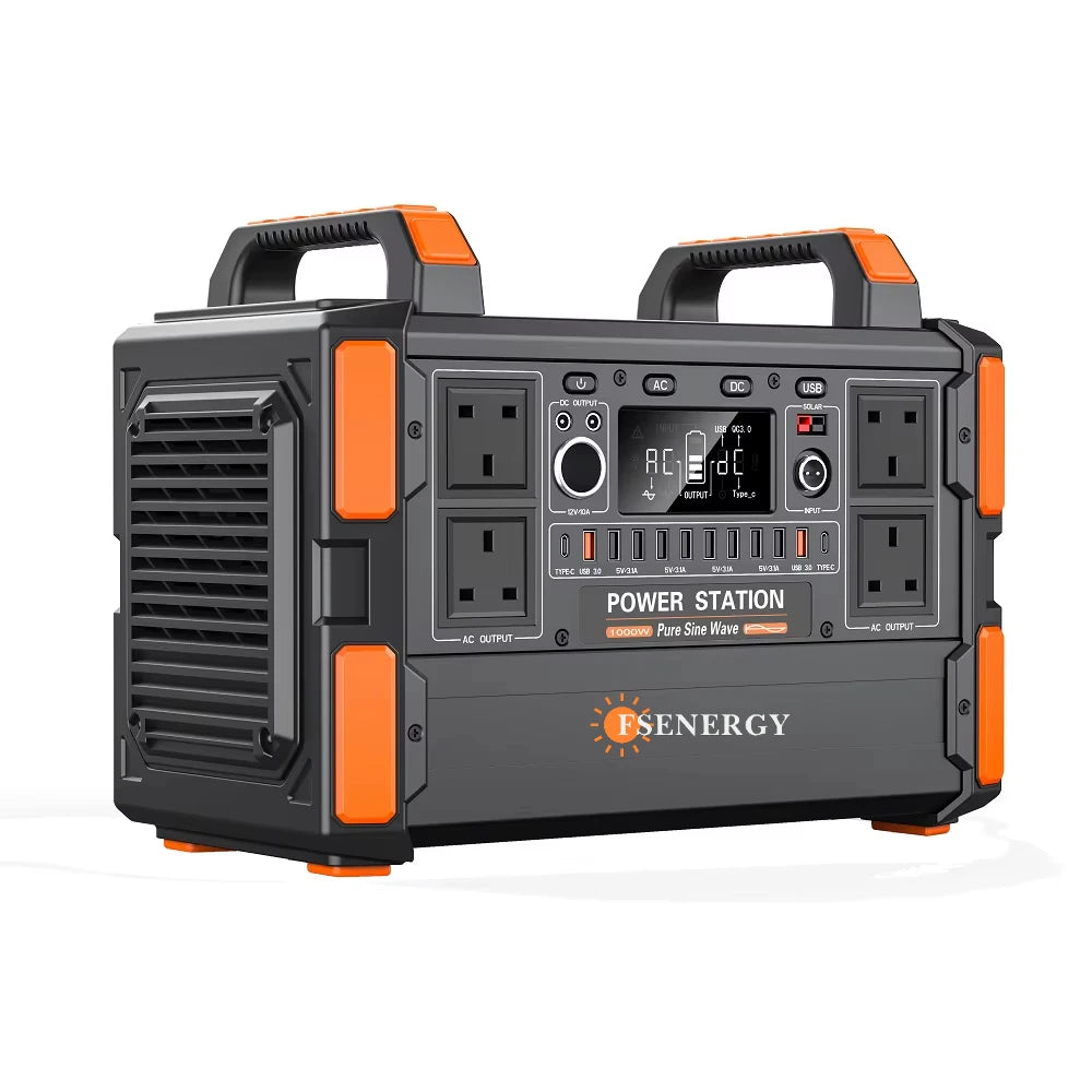 Portable 1000W/1200W Solar Panel Power Station MPPT Rechargeable Energy Generator Outdoor Camping Emergency Supply Car