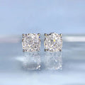 7mm Cubic Zirconia Diamond Cushion Stud Earrings 18K White Gold 925 Sterling Silver Trendy Style for Women's Wedding Party Gift